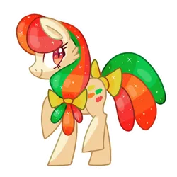 Size: 750x750 | Tagged: safe, artist:kaji-tanii, derpibooru import, oc, oc:gumdrop, unofficial characters only, earth pony, pony, bow, cheek fluff, earth pony oc, female, image, mare, png, simple background, solo, sparkly mane, sparkly tail, tail, tail bow, transparent background