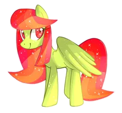 Size: 700x650 | Tagged: safe, artist:kaji-tanii, derpibooru import, oc, oc:tulipa, unofficial characters only, pegasus, pony, female, image, mare, partially open wings, pegasus oc, png, simple background, smiling, solo, sparkly eyes, sparkly mane, transparent background, wingding eyes, wings