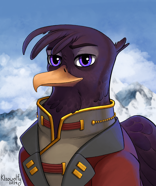 Size: 1652x1967 | Tagged: safe, artist:kleowolfy, derpibooru import, gryphon, equestria at war mod, bust, image, png, portrait