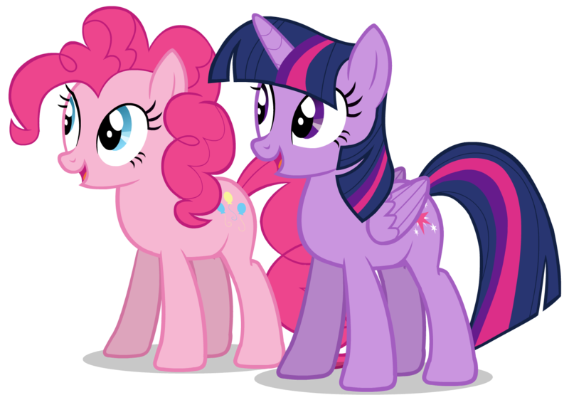 Size: 1549x1088 | Tagged: safe, artist:zslnews, derpibooru import, pinkie pie, twilight sparkle, alicorn, earth pony, pony, duo, duo female, female, image, mare, png, simple background, solo, transparent background, vector