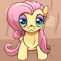 Size: 560x560 | Tagged: safe, artist:candy meow, derpibooru import, fluttershy, ponified, pegasus, pony, :<, animated, chest fluff, couch, explosion, female, fire, gif, image, mare, meme, missile, ponified meme, scared, solo