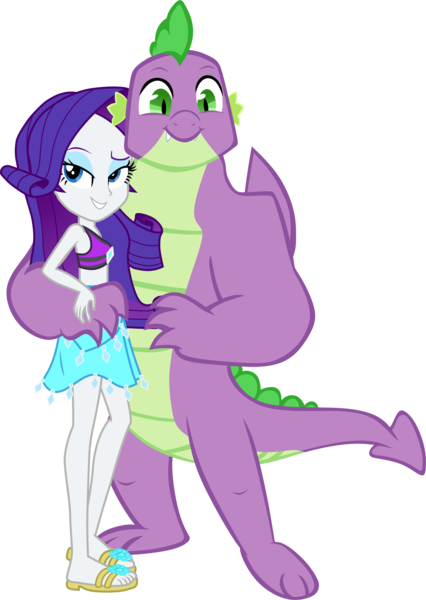 Size: 3166x4454 | Tagged: safe, alternate version, artist:dustinwatsongkx, artist:memnoch, derpibooru import, edit, vector edit, rarity, spike, dragon, human, equestria girls, equestria girls series, the last problem, bikini, clothes, feet, female, g4, gigachad spike, high res, image, looking at you, male, midriff, older, older spike, png, rarity's blue sarong, rarity's purple bikini, sandals, sarong, shipping, simple background, sparity, straight, swimsuit, transparent background, vector, winged spike, wings