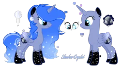 Size: 4277x2351 | Tagged: safe, artist:lighteespark, artist:moonlightshineyt123, derpibooru import, oc, oc:shadow crystal, unofficial characters only, alicorn, pony, base used, female, g4, image, mare, offspring, parent:king sombra, parent:princess luna, parents:lumbra, png, reference sheet, simple background, solo, transparent background