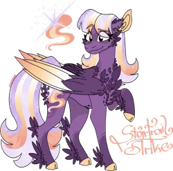 Size: 1920x1900 | Tagged: safe, artist:mrufka69, derpibooru import, oc, oc:star strike, unofficial characters only, pony, alternate design, cloven hooves, colored wings, feathered fetlocks, female, image, mare, png, simple background, solo, transparent background, twitterina design, two toned wings, wings