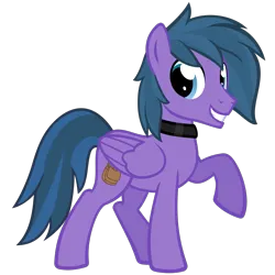 Size: 1501x1501 | Tagged: safe, artist:the smiling pony, derpibooru import, oc, oc:feather freight, unofficial characters only, pegasus, pony, .svg available, 2025 community collab, choker, grin, image, looking at you, png, raised hoof, simple background, smiling, solo, transparent background, vector
