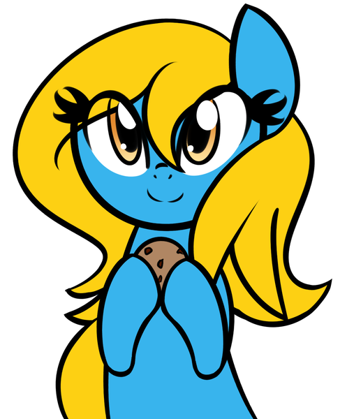 Size: 1141x1377 | Tagged: safe, artist:furrgroup, derpibooru import, oc, oc:internet explorer, unofficial characters only, earth pony, pony, ask internet explorer, browser ponies, cookie, female, food, image, internet explorer, mare, png, simple background, solo, white background