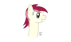 Size: 2483x1494 | Tagged: safe, artist:solemnfutury, derpibooru import, roseluck, pony, female, g4, image, looking right, mare, png, simple background, smiling, solo, white background