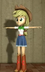 Size: 449x720 | Tagged: safe, derpibooru import, applejack, human, equestria girls, 3d, arms in the air, female, image, jpeg, shadow, source filmmaker, source filmmaker resource