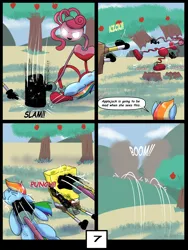 Size: 6000x8000 | Tagged: safe, artist:chedx, derpibooru import, rainbow dash, pegasus, comic:learning with pibby glitch battles, fanfic, comic, commission, community related, crossover, image, mommy long lengs, multiverse, png, spongebob squarepants
