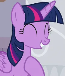 Size: 821x951 | Tagged: safe, derpibooru import, screencap, twilight sparkle, twilight sparkle (alicorn), alicorn, pony, season 8, the hearth's warming club, spoiler:s08, cropped, cute, eyes closed, female, g4, hoof on chest, image, mare, png, smiling, solo, twiabetes
