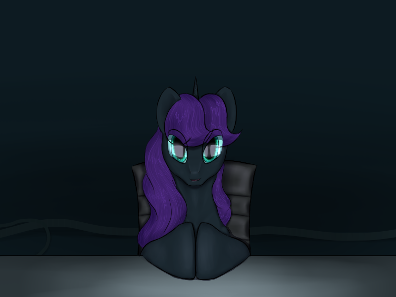 Size: 800x600 | Tagged: safe, artist:sevireth, derpibooru import, oc, oc:nyx, alicorn, pony, tumblr:nyx contacts, alicorn oc, chair, desk, female oc, g4, horn, image, mare oc, offscreen character, png, pov, solo, tumblr, vlog, webcam, wings