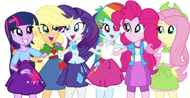 Size: 828x429 | Tagged: safe, artist:anayahmed, derpibooru import, applejack, fluttershy, pinkie pie, rainbow dash, rarity, twilight sparkle, equestria girls, applejack's clothes, belt, clothes, clothes swap, cowboy hat, fluttershy's clothes, hat, image, jacket, mane six, pinkie pie's clothes, png, rainbow dash's clothes, rarity's clothes, shirt, simple background, skirt, transparent background, twilight sparkle's clothes, vest