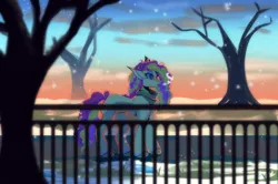 Size: 3826x2543 | Tagged: safe, artist:neonbugzz, derpibooru import, oc, unofficial characters only, earth pony, pony, earth pony oc, image, png, side view, snow, solo, tree, winter