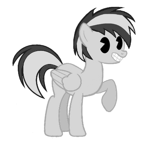 Size: 905x883 | Tagged: safe, artist:mlpfan3991, derpibooru import, oc, oc:flare spark, pegasus, pony, 30s, black and white, disney style, female, grayscale, image, monochrome, png, simple background, smiling, solo, transparent background