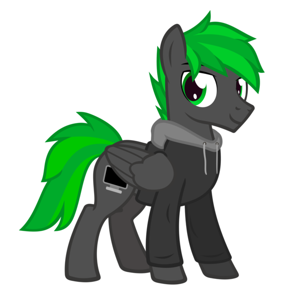 Size: 1501x1501 | Tagged: safe, artist:the smiling pony, derpibooru import, oc, oc:bytewave, unofficial characters only, pegasus, pony, .svg available, clothes, hoodie, image, looking at you, png, simple background, smiling, solo, transparent background, vector