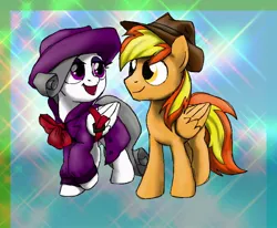 Size: 880x724 | Tagged: safe, artist:solixy406, derpibooru import, oc, oc:firey ratchet, oc:oliver spade, pegasus, pony, clothes, detective, fedora, female, hat, image, jpeg, male, trenchcoat