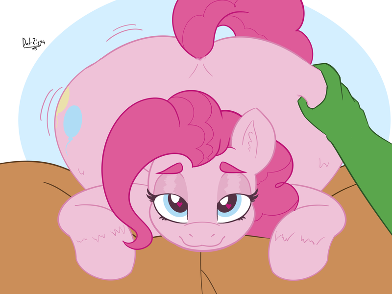 Size: 3644x2731 | Tagged: suggestive, artist:datzigga, derpibooru import, pinkie pie, oc, oc:anon, earth pony, human, pony, adorasexy, butt grab, butt shake, butt touch, cute, grope, image, offscreen character, offscreen human, png, sexy, the ass was fat