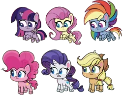 Size: 652x502 | Tagged: safe, artist:pascalmulokozi2, derpibooru import, edit, edited screencap, screencap, applejack, fluttershy, pinkie pie, rainbow dash, rarity, twilight sparkle, twilight sparkle (alicorn), alicorn, earth pony, pegasus, pony, unicorn, my little pony: pony life, confused, female, image, mane six, mare, not a vector, png, simple background, solo, transparent background