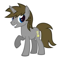 Size: 1501x1501 | Tagged: safe, artist:the smiling pony, derpibooru import, oc, oc:disty dusk, unofficial characters only, pony, unicorn, .svg available, blue eyes, brown mane, brown tail, g4, horn, image, looking at you, male, png, show accurate, simple background, smiling, smiling at you, stallion, tail, transparent background, unicorn oc, vector