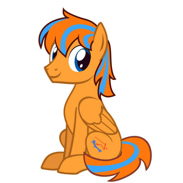 Size: 1501x1501 | Tagged: safe, artist:the smiling pony, derpibooru import, oc, oc:cold front, unofficial characters only, pegasus, pony, .svg available, blue eyes, feathered wings, folded wings, g4, image, looking at you, male, pegasus oc, png, show accurate, simple background, sitting, smiling, smiling at you, stallion, tail, transparent background, two toned mane, two toned tail, vector, wings