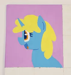 Size: 2167x2283 | Tagged: safe, artist:purppone, derpibooru import, oc, oc:ballyhoo, pony, unicorn, female, happy, image, jpeg, mare, photo, posca