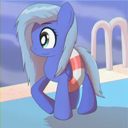 Size: 1500x1500 | Tagged: safe, artist:trackheadtherobopony, derpibooru import, oc, oc:water wings, pegasus, image, inflatable, lifeguard, png, solo, swimming pool