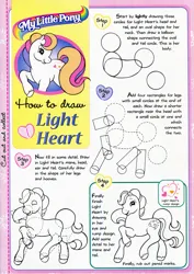 Size: 700x989 | Tagged: safe, derpibooru import, official, light heart, earth pony, pony, g2, female, how to draw, image, jpeg, magazine, mare, solo, step by step, tutorial