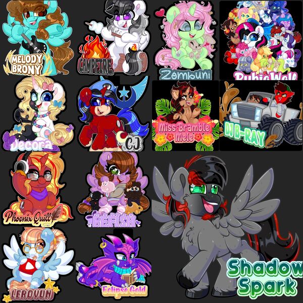 Size: 2880x2880 | Tagged: safe, artist:missbramblemele, derpibooru import, oc, badge, commission, convention, harmonycon, image, jpeg, my little pony, thehaywaiianhorse