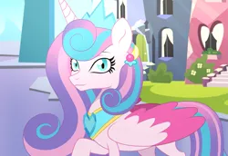 Size: 2335x1608 | Tagged: safe, artist:snowwind69, derpibooru import, princess flurry heart, alicorn, pony, crown, crystal empire, female, image, jewelry, looking at you, mare, older, older flurry heart, peytral, png, regalia, solo