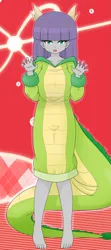 Size: 1807x4056 | Tagged: safe, artist:batipin, derpibooru import, maud pie, human, equestria girls, animal costume, clothes, costume, dragon costume, g4, image, looking at you, open mouth, png, tail