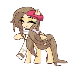Size: 1200x1200 | Tagged: safe, artist:纸皮方糖, derpibooru import, oc, oc:zpft, unofficial characters only, pegasus, pony, derpibooru community collaboration, 2024 community collab, bowtie, clothes, female, hat, image, png, scarf, simple background, solo, transparent background