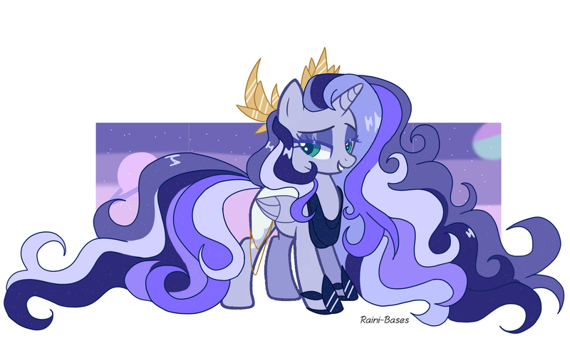 Size: 4096x2575 | Tagged: safe, artist:marlboro-art, derpibooru import, princess luna, rarity, oc, alicorn, pony, adoptable, auction, fusion, g4, image, png, sale, solo