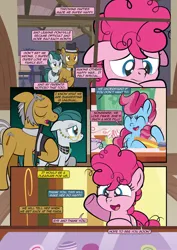 Size: 1920x2715 | Tagged: safe, artist:alexdti, derpibooru import, cloudy quartz, cup cake, igneous rock pie, pinkie pie, pony, comic:how we met, female, filly, filly pinkie pie, image, jpeg, younger