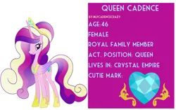 Size: 1024x643 | Tagged: safe, artist:mlpcadencecrazy, derpibooru import, princess cadance, alicorn, pony, base used, crown, eyeshadow, female, g4, hoof shoes, image, jewelry, makeup, mare, older, older princess cadance, peytral, png, princess shoes, regalia, simple background, slender, solo, tall, thin, white background