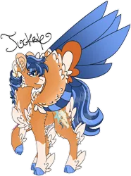 Size: 1280x1716 | Tagged: safe, artist:mrufka69, derpibooru import, oc, oc:tucker, pegasus, pony, cloven hooves, colored wings, feathered fetlocks, image, male, png, simple background, solo, stallion, transparent background, two toned wings, wings