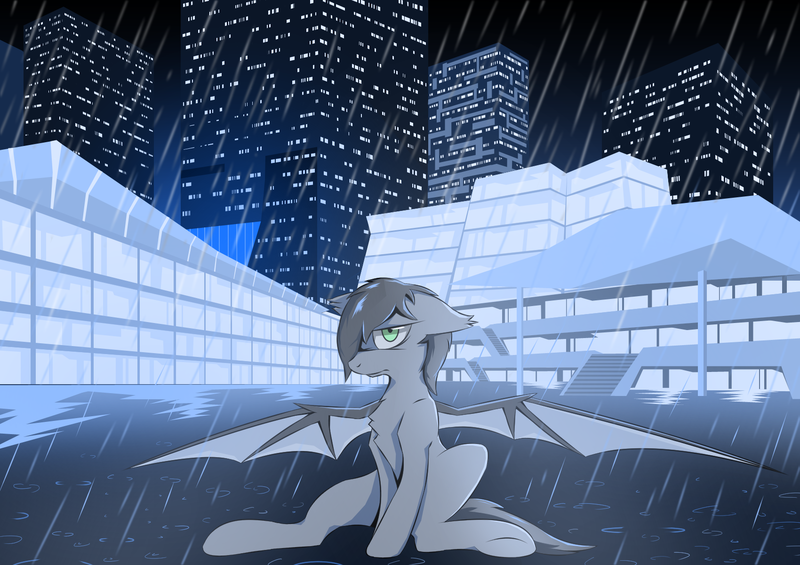 Size: 1700x1200 | Tagged: safe, artist:hovawant, derpibooru import, oc, oc:hovawant, unofficial characters only, building, city, image, night, png, rain, solo