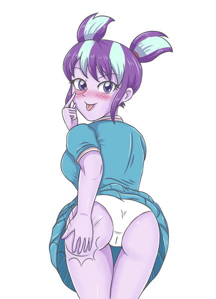 Size: 2479x3424 | Tagged: questionable, artist:sumin6301, derpibooru import, starlight glimmer, equestria girls, :p, adorasexy, ass, breasts, butt, cameltoe, clothes, cute, female, glimmer glutes, high res, image, looking at you, looking back, looking back at you, panties, pigtails, png, rear view, self spanking, sexy, silly, simple background, skirt, skirt lift, solo, solo female, spanking, stupid sexy starlight glimmer, tongue out, underwear, upskirt, white background, white panties, white underwear, yellow underwear, younger