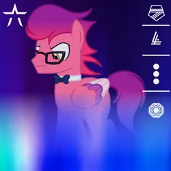 Size: 2560x2560 | Tagged: safe, artist:ramixe dash, derpibooru import, pony, g5, g4, g5 to g4, generation leap, glasses, image, jpeg, logo, male, ruby jubilee, rule 63, solo, stallion