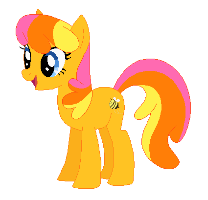 Size: 425x409 | Tagged: safe, artist:selenaede, artist:user15432, derpibooru import, honeybuzz, earth pony, pony, base used, female, full body, g4, generation leap, image, mare, multicolored mane, multicolored tail, open mouth, open smile, png, recolor, simple background, smiling, solo, transparent background