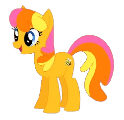 Size: 425x409 | Tagged: safe, artist:selenaede, artist:user15432, derpibooru import, honeybuzz, earth pony, pony, base used, female, full body, g4, generation leap, image, mare, multicolored mane, multicolored tail, open mouth, open smile, png, recolor, simple background, smiling, solo, transparent background