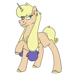 Size: 1080x1080 | Tagged: safe, artist:fuckomcfuck, derpibooru import, oc, oc:anna, unofficial characters only, pony, unicorn, eyeshadow, freckles, hair tie, horn, image, magical lesbian spawn, makeup, offspring, parent:applejack, parent:rarity, parents:rarijack, png, simple background, transparent background