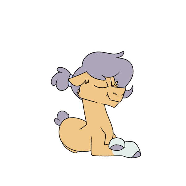 Size: 1080x1080 | Tagged: safe, artist:fuckomcfuck, derpibooru import, oc, oc:max, unofficial characters only, earth pony, pony, hair tie, image, lying down, magical lesbian spawn, offspring, parent:applejack, parent:rarity, parents:rarijack, png, simple background, solo, transparent background