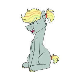 Size: 1080x1080 | Tagged: safe, artist:fuckomcfuck, derpibooru import, oc, oc:tie dye, unofficial characters only, earth pony, pony, hair tie, image, magical lesbian spawn, offspring, parent:applejack, parent:rainbow dash, parents:appledash, png, simple background, solo, tail tie, transparent background