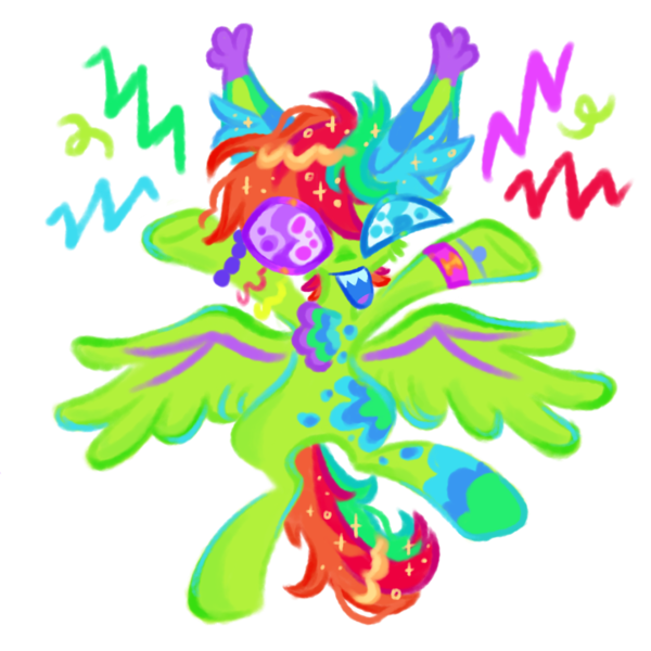 Size: 1500x1500 | Tagged: safe, artist:peaceandlove26, artist:twinklewish, derpibooru import, oc, oc:jawbreaker, unofficial characters only, pegasus, pony, blue mouth, bracelet, cheek fluff, colored ear tufts, colored ears, colored lineart, colored mouth, colored sclera, colored tongue, colored wings, colorful, ear markings, ear tufts, emanata, eyestrain warning, facing you, green coat, heterochromia, image, jewelry, leg markings, looking at you, multicolored mane, multicolored tail, no catchlights, open mouth, open smile, pegasus oc, png, purple tongue, raised hoof, shiny mane, shiny tail, simple background, smiling, solo, sparkly mane, sparkly tail, spread wings, tail, transparent background, two toned wings, wing markings, wingding eyes, wings, wristband