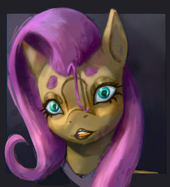 Size: 3583x3930 | Tagged: safe, artist:zlatdesign, derpibooru import, fluttershy, pegasus, pony, g4, blank face, bust, gradient background, hair, head, image, looking at you, png, portrait, solo