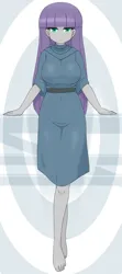 Size: 2182x4900 | Tagged: safe, artist:batipin, derpibooru import, maud pie, human, equestria girls, g4, barefoot, breasts, busty maud pie, feet, image, looking at you, missing shoes, png