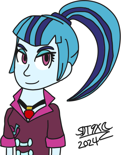 Size: 462x592 | Tagged: safe, artist:sdtwilan9x, derpibooru import, sonata dusk, human, equestria girls, g4, bust, disguise, disguised siren, female, image, my little pony equestria girls: rainbow rocks, png, rainbow rocks 10th anniversary, signature, simple background, solo, transparent background