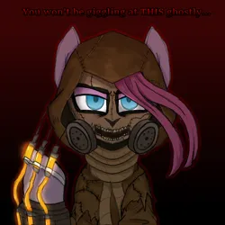 Size: 3000x3000 | Tagged: safe, artist:legendoflink, derpibooru import, pinkie pie, pony, batman arkham asylum, clothes, female, gas mask, hood, image, mare, mask, needles, pinkamena diane pie, pinktober, png, scarecrow, solo, the scarecrow