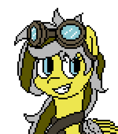 Size: 450x510 | Tagged: safe, artist:nukepony360, derpibooru import, oc, oc:iron wing, unofficial characters only, earth pony, pony, amputee, artfight, artificial wings, augmented, bust, digital art, female, goggles, image, mare, pixel art, png, portrait, prosthetic limb, prosthetic wing, prosthetics, simple background, solo, straps, transparent background, wings