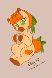 Size: 1365x2048 | Tagged: safe, artist:mscolorsplash, derpibooru import, oc, oc:pumpkin spice, unofficial characters only, earth pony, pony, body freckles, bow, brown background, coffee, colored hooves, colored muzzle, cute, drink, drinking, drinking straw, female, food, freckles, hair bow, hair bun, hooves, image, latte, leg freckles, mare, no pupils, png, pumpkin spice latte, shoulder freckles, simple background, sitting, solo, tail, tail bow, tail bun